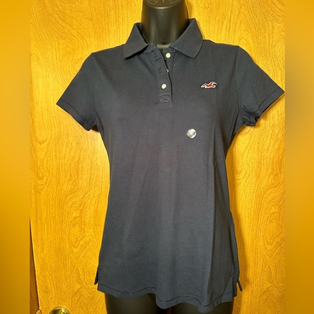 NWT Hollister stretch size small navy blue polo top - Picture 2 of 6